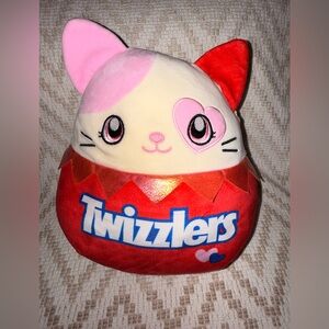 Karina Twizzlers Squishmallow Pink and Red Cat Plush